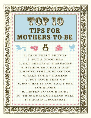 New Baby Top 10 Tips for new mothers greeting Card 
