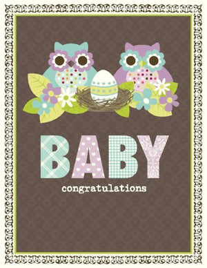 New Baby Owl Family greeting Card
