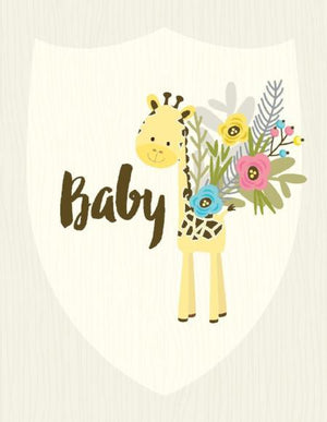 Baby Giraffe posie congratulations greeting card