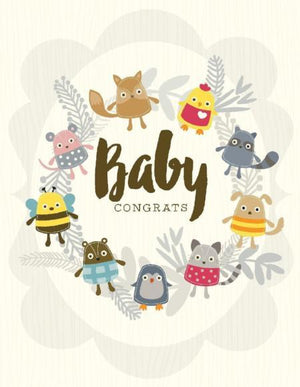 woodland baby Critters congrats on new baby greeting card