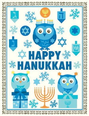 Happy Hanukkah Woodland Owl greeting Card