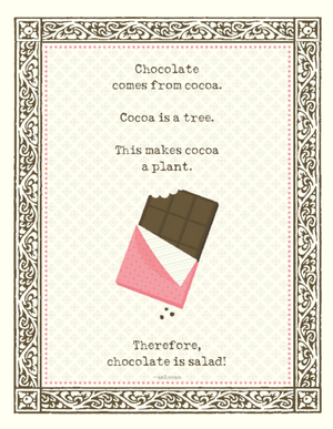 Chocolate Is Salad greeting Card