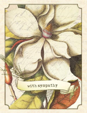 Vintage Magnolia With Sympathy Greeting Card