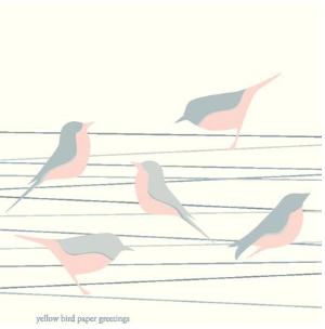 Bird on a wire pink and grey gift tags