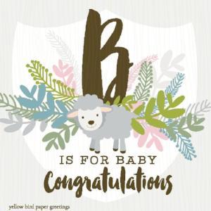 B is for Baby Congratulations gift tag