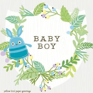 Baby Boy Bunny Gift tag