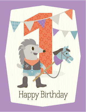 kids 1st toy horse birthday card