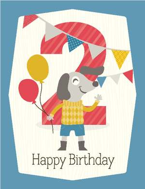 kids balloon 2nd birthday card