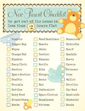 New Parents Checklist greeting Card
