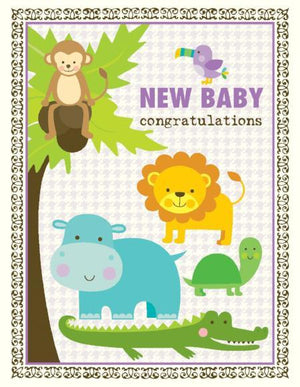 Rain Forest Baby Animals Congratulations greeting Card