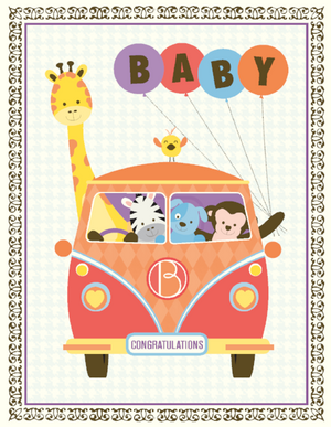 Vanagon Baby Animals greeting Card
