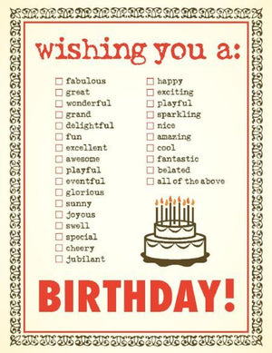 Multiple Choice Birthday Card