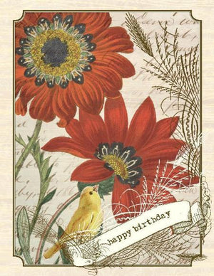 Vintage Gerbre Daisy Birthday Card