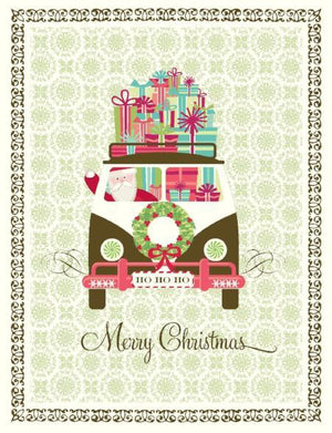 Christmas Santa Vanagon of Gifts greeting Card