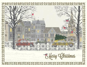 Christmas Snowy Street Scene Greeting Card