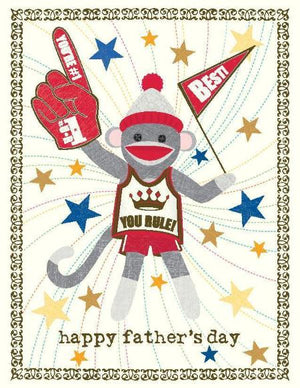 Sock Monkey Fathers Day Greeting Card