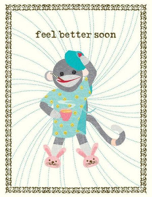 VG9009-Sock Monkey Get Well Card