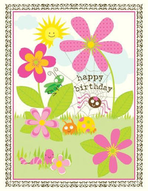 children cute Garden Critters Birthday Card