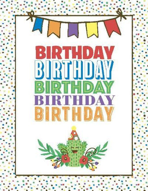 kids cactus birthday greeting card