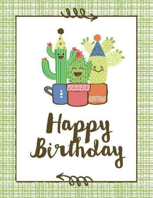 kids cactus trio birthday greeting card