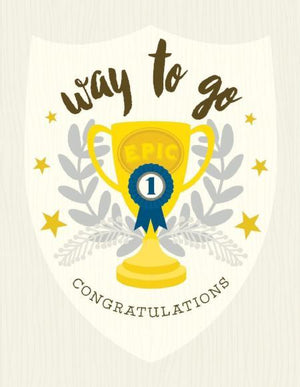 Way To Go Trophy Congratulations greeting Card