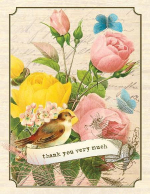 Vintage Roses Thank You Very Much Greeting Card