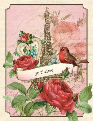 Vintage Eiffel Tower Love valentine greeting Card