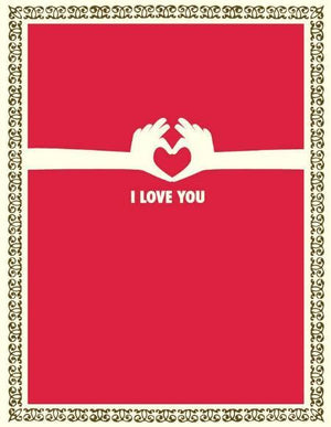 Hand hearts, love you valentine greeting card