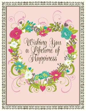 Floral Heart Wishing you a lifetime of happiness wedding card