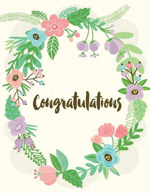 floral poise wreath congratulations greeting Card