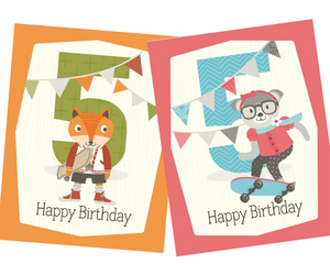 kids 5th skateboard birthday greeting card