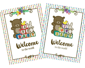 Welcome to the world new baby congrats greeting card